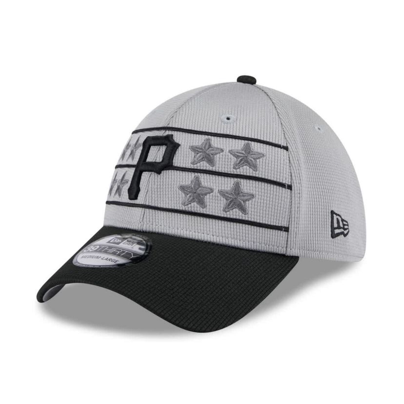 MLB Gray/Black Pittsburgh Pirates 2025 Batting Practice 39THIRTY Flex Hat