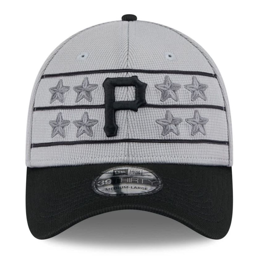 MLB Gray/Black Pittsburgh Pirates 2025 Batting Practice 39THIRTY Flex Hat