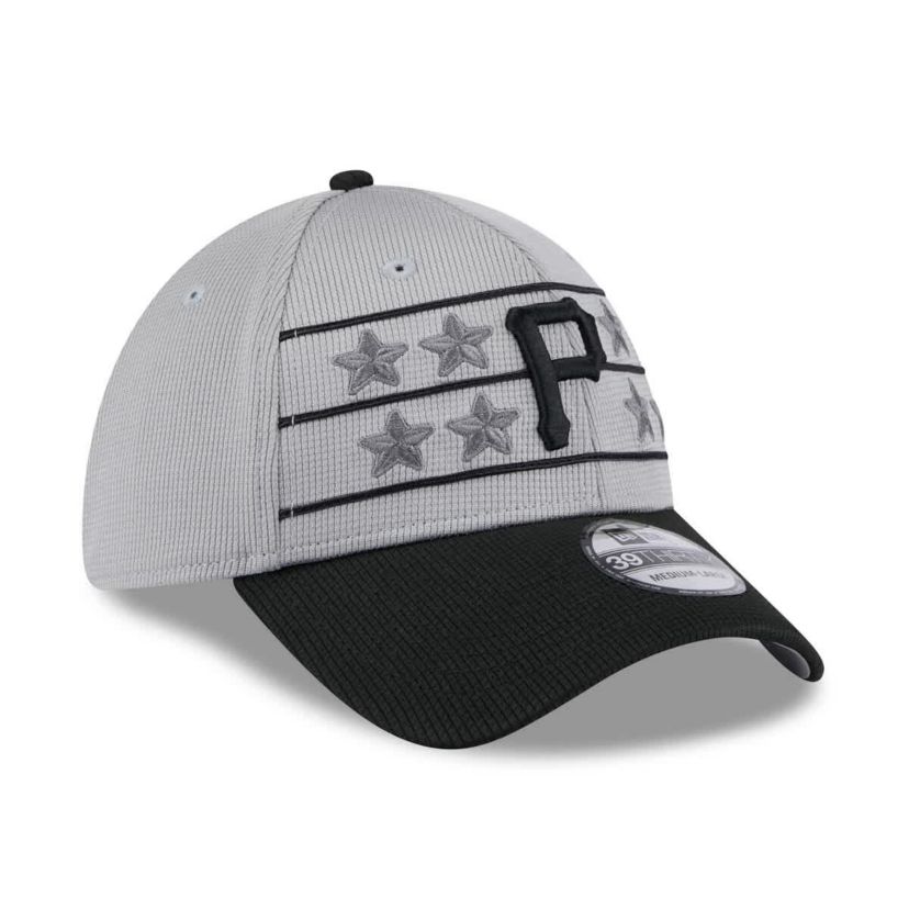 MLB Gray/Black Pittsburgh Pirates 2025 Batting Practice 39THIRTY Flex Hat