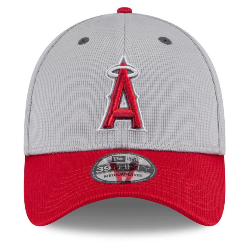 MLB Gray/Red Los Angeles Angels 2025 Batting Practice 39THIRTY Flex Hat