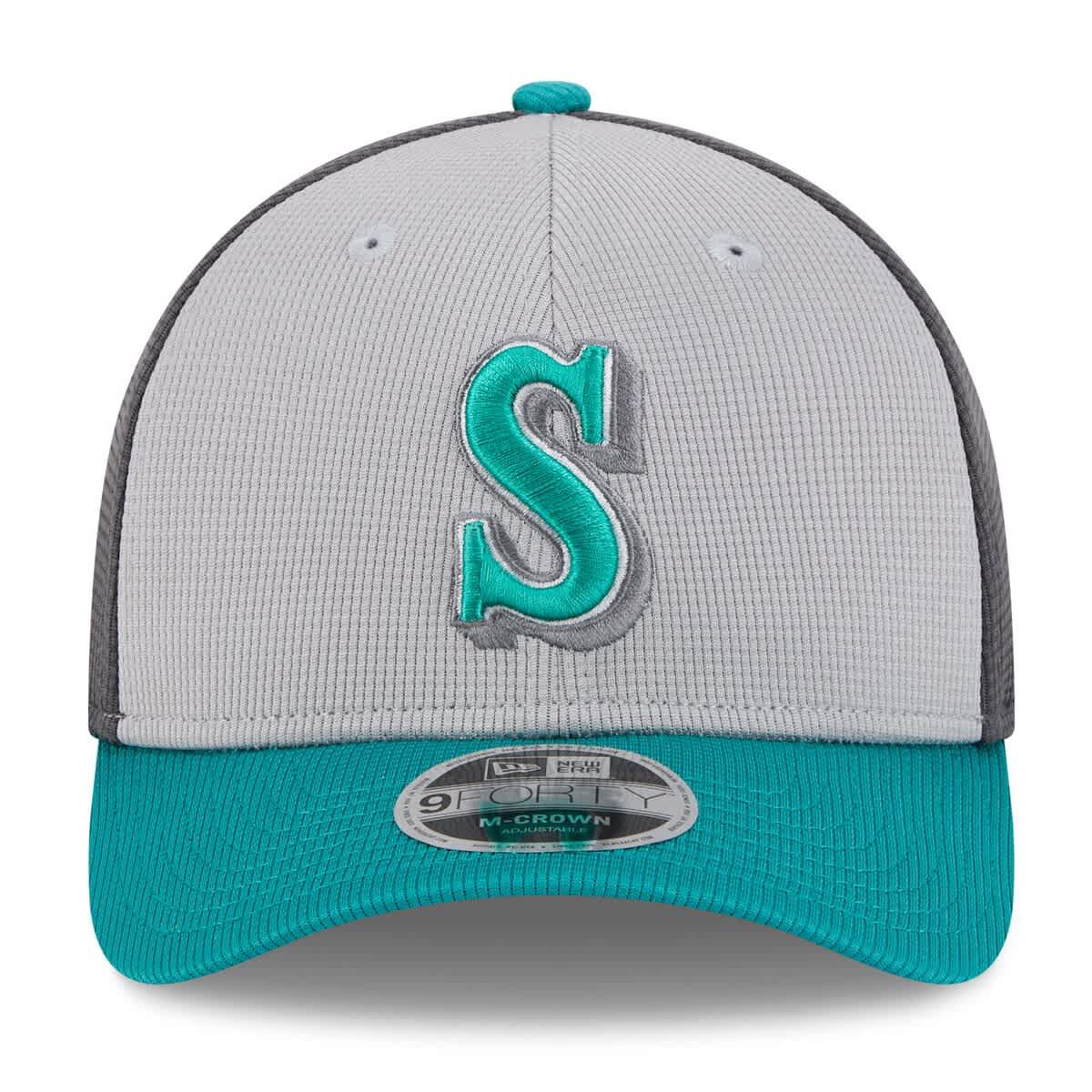 MLB Gray/Aqua Seattle Mariners 2025 Batting Practice 9FORTY M-Crown Adjustable Hat