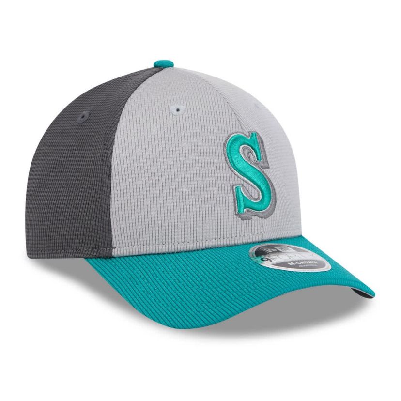 MLB Gray/Aqua Seattle Mariners 2025 Batting Practice 9FORTY M-Crown Adjustable Hat
