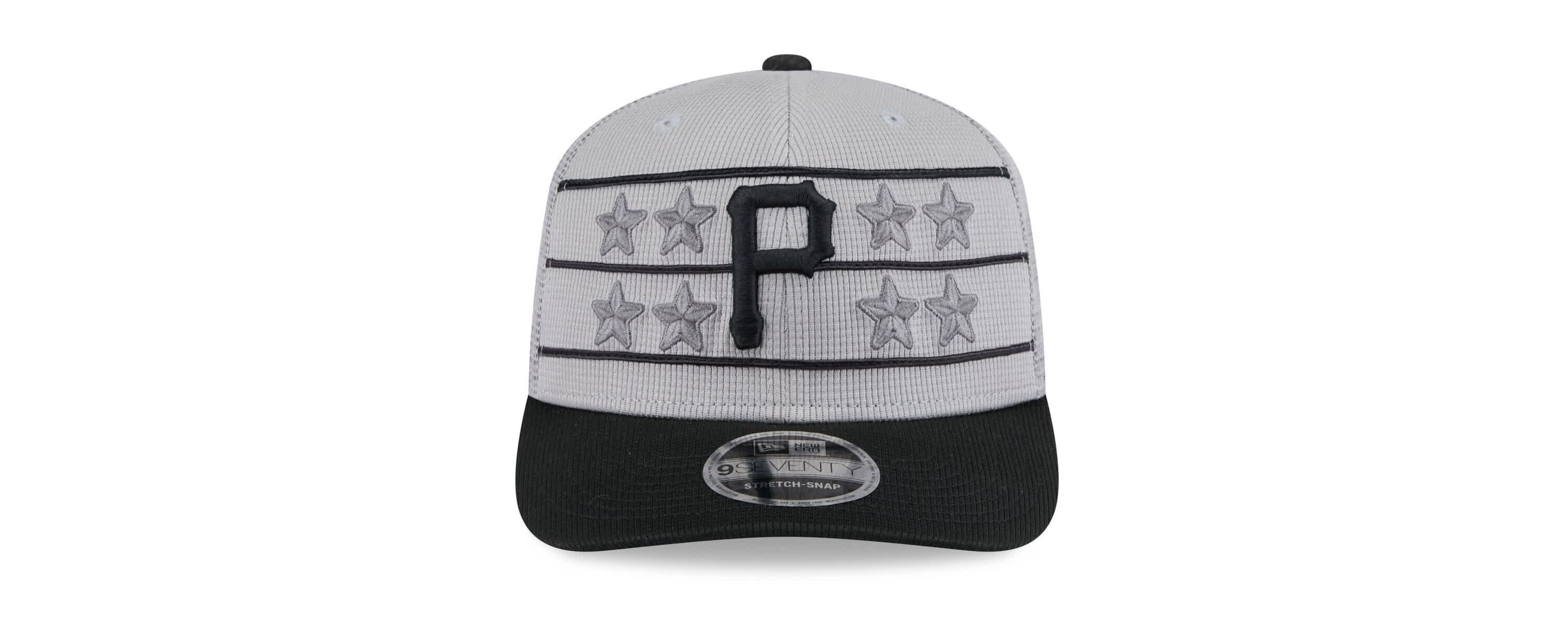 MLB Gray/Black Pittsburgh Pirates 2025 Batting Practice 9SEVENTY Stretch-Snap Trucker Hat