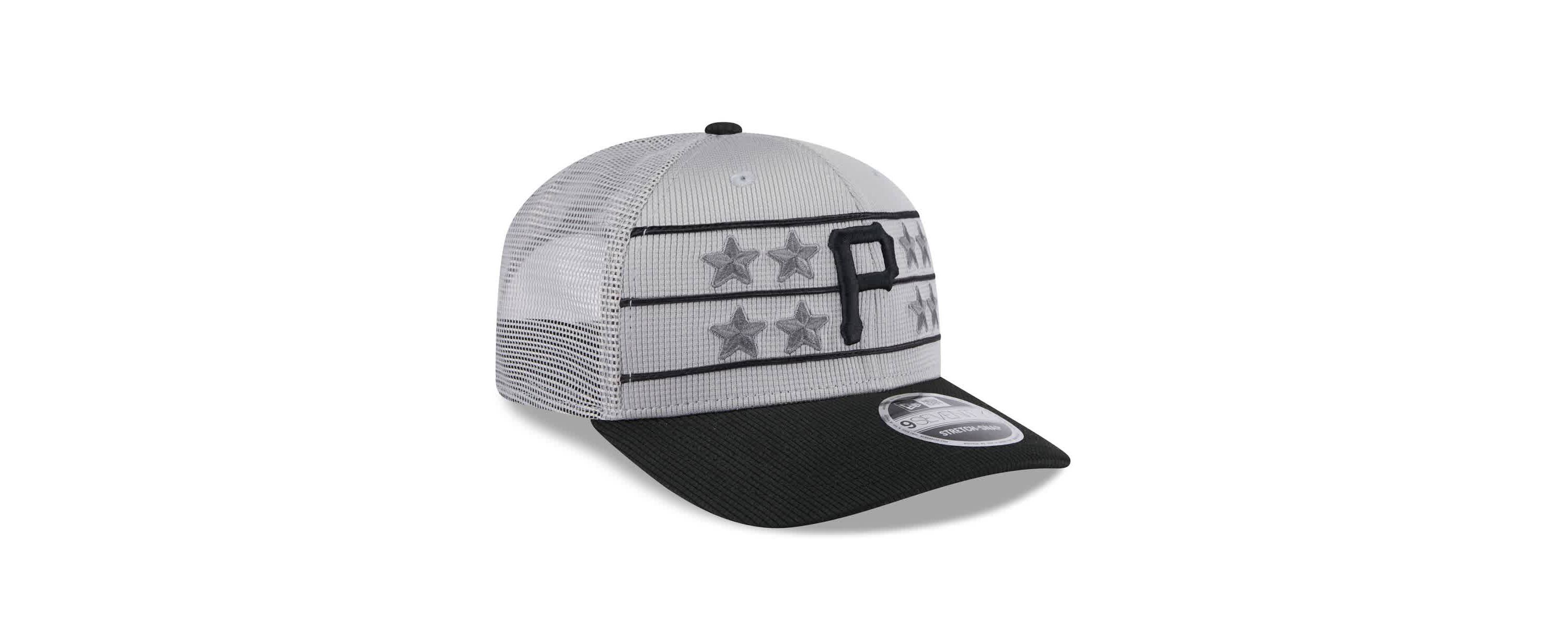 MLB Gray/Black Pittsburgh Pirates 2025 Batting Practice 9SEVENTY Stretch-Snap Trucker Hat