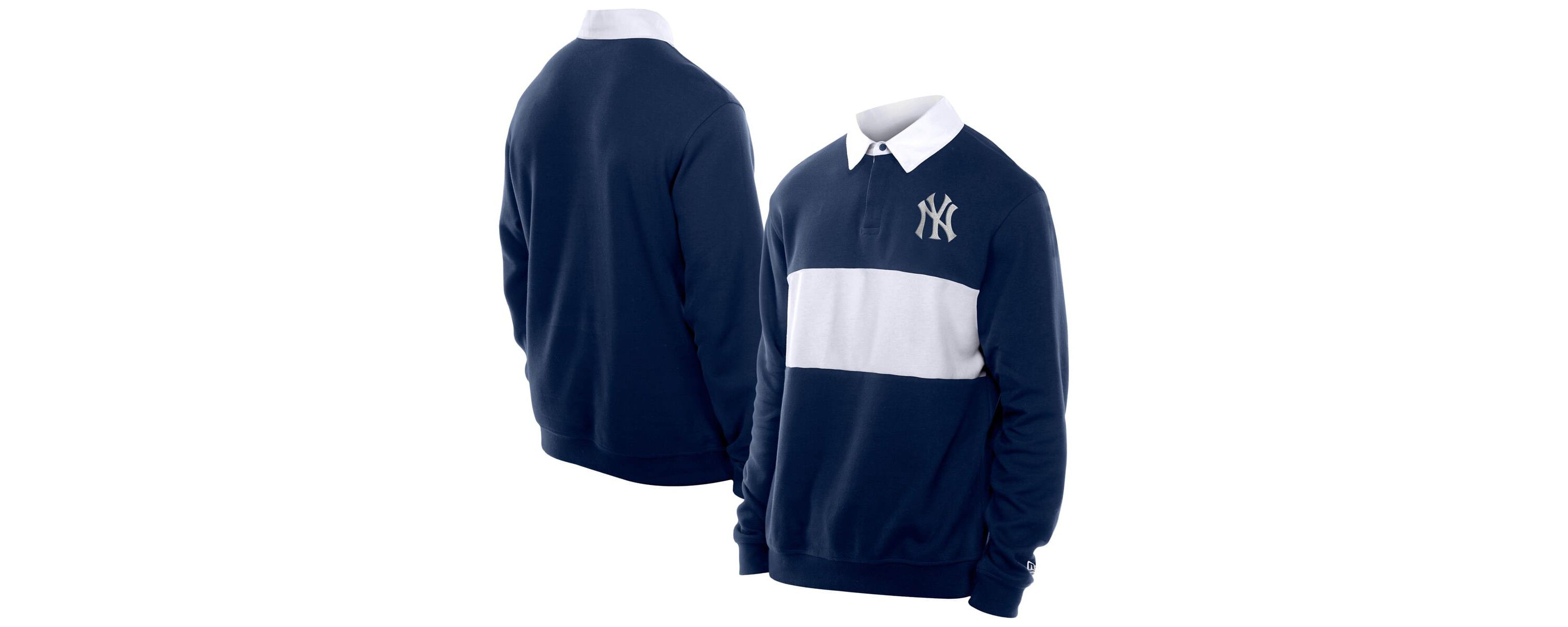 MLB New York Yankees Throwback Prep Colorblock Rugby Polo