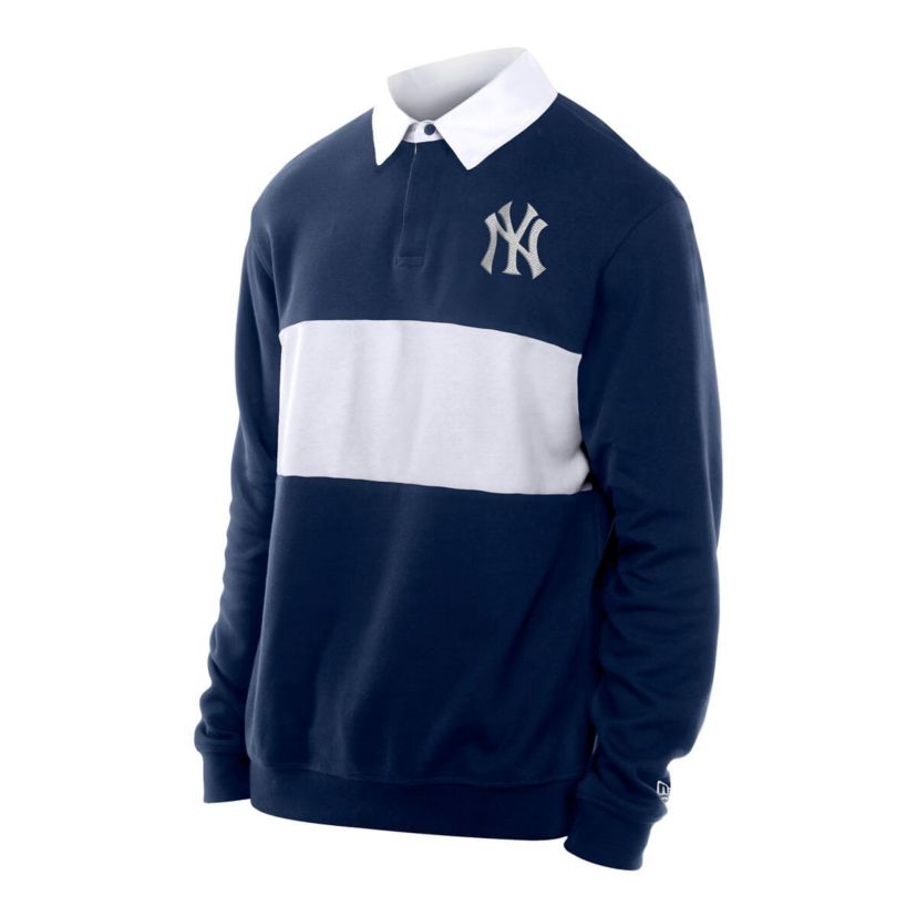 MLB New York Yankees Throwback Prep Colorblock Rugby Polo