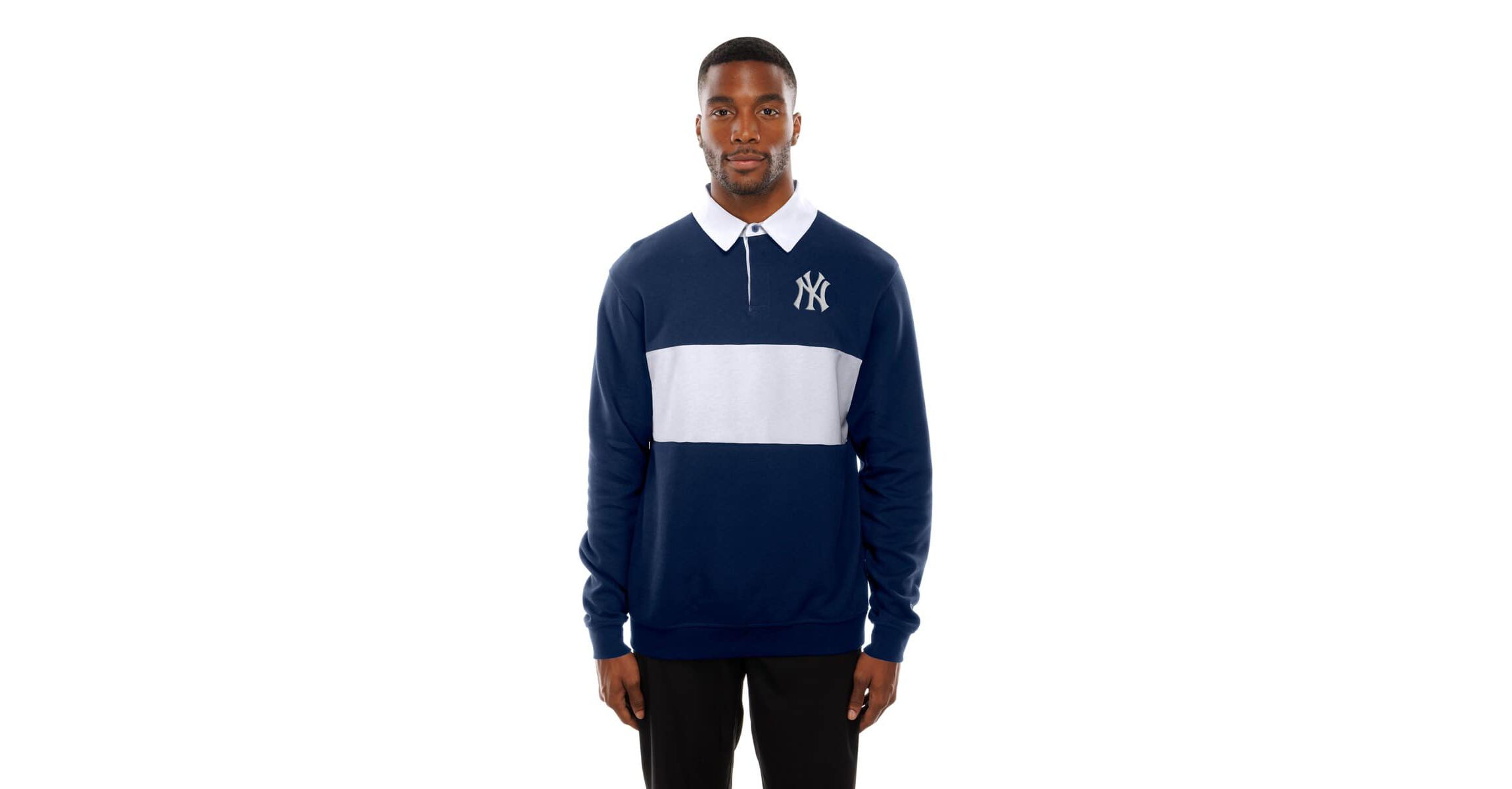 MLB New York Yankees Throwback Prep Colorblock Rugby Polo