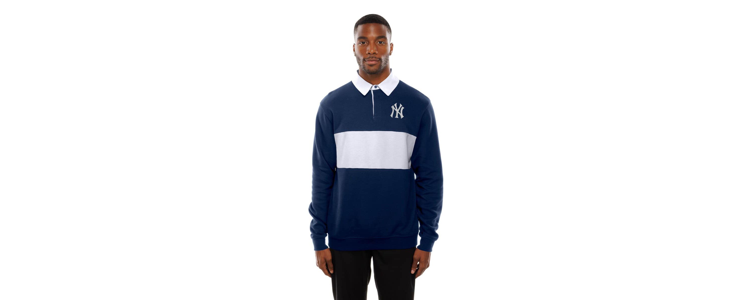 MLB New York Yankees Throwback Prep Colorblock Rugby Polo