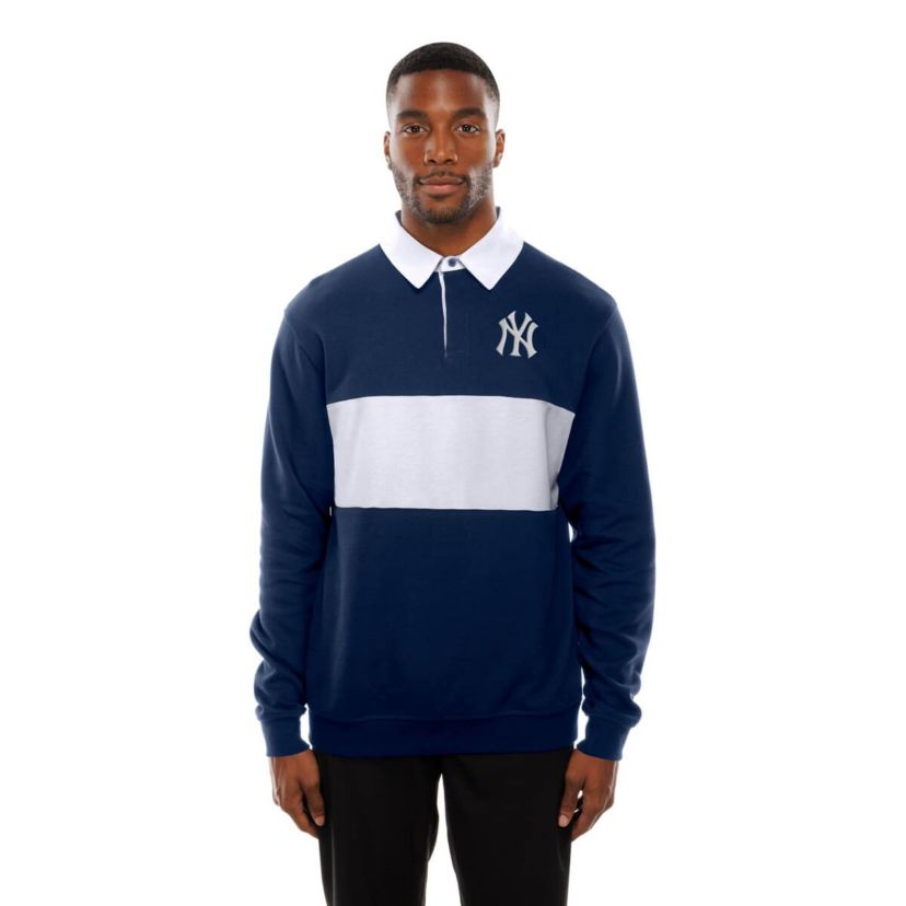 MLB New York Yankees Throwback Prep Colorblock Rugby Polo