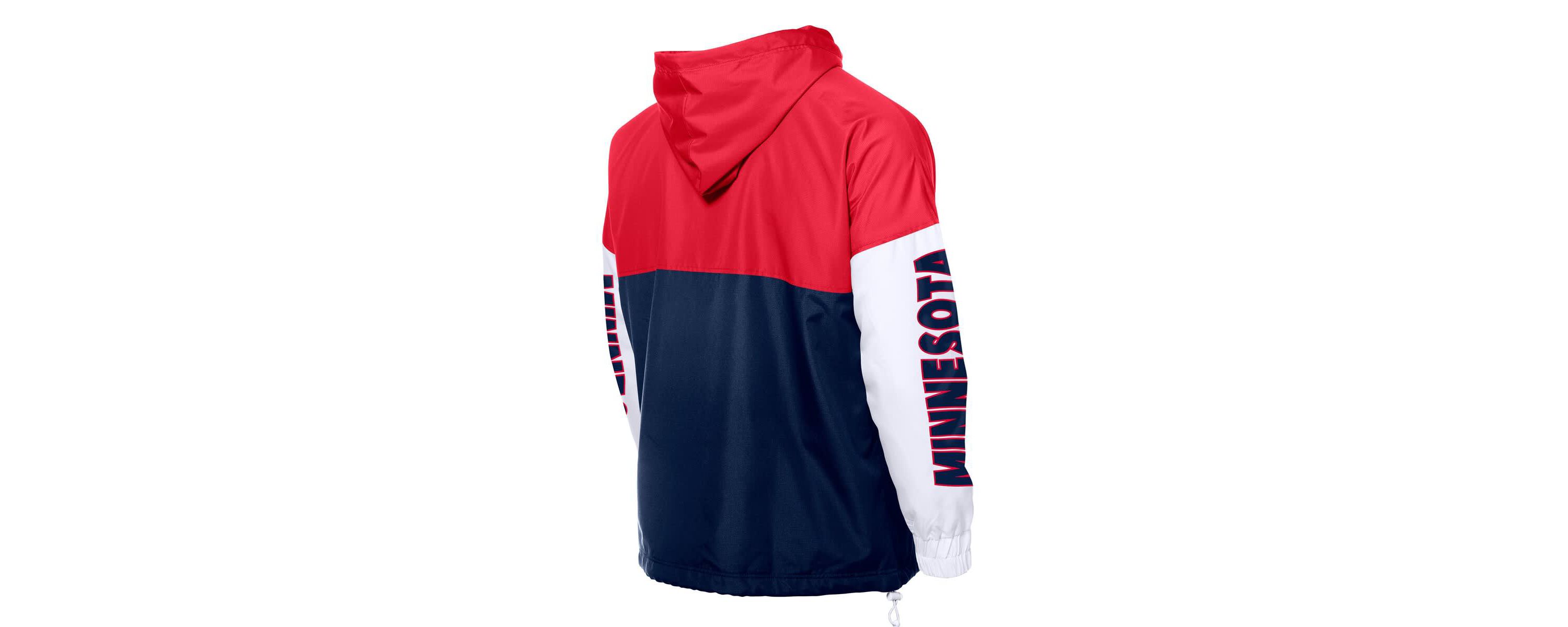 MLB Navy/Red Minnesota Twins Color Block Full-Zip Hoodie Windbreaker