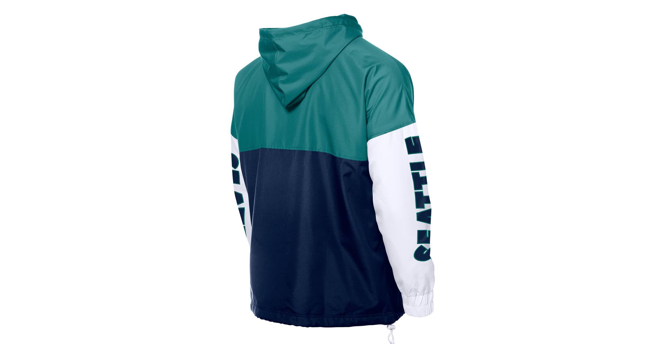 MLB Navy/Aqua Seattle Mariners Color Block Full-Zip Hoodie Windbreaker