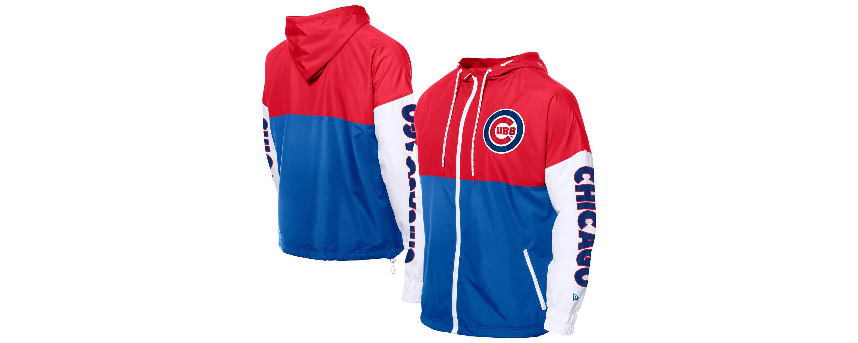 MLB Royal/Red Chicago Cubs Color Block Full-Zip Hoodie Windbreaker
