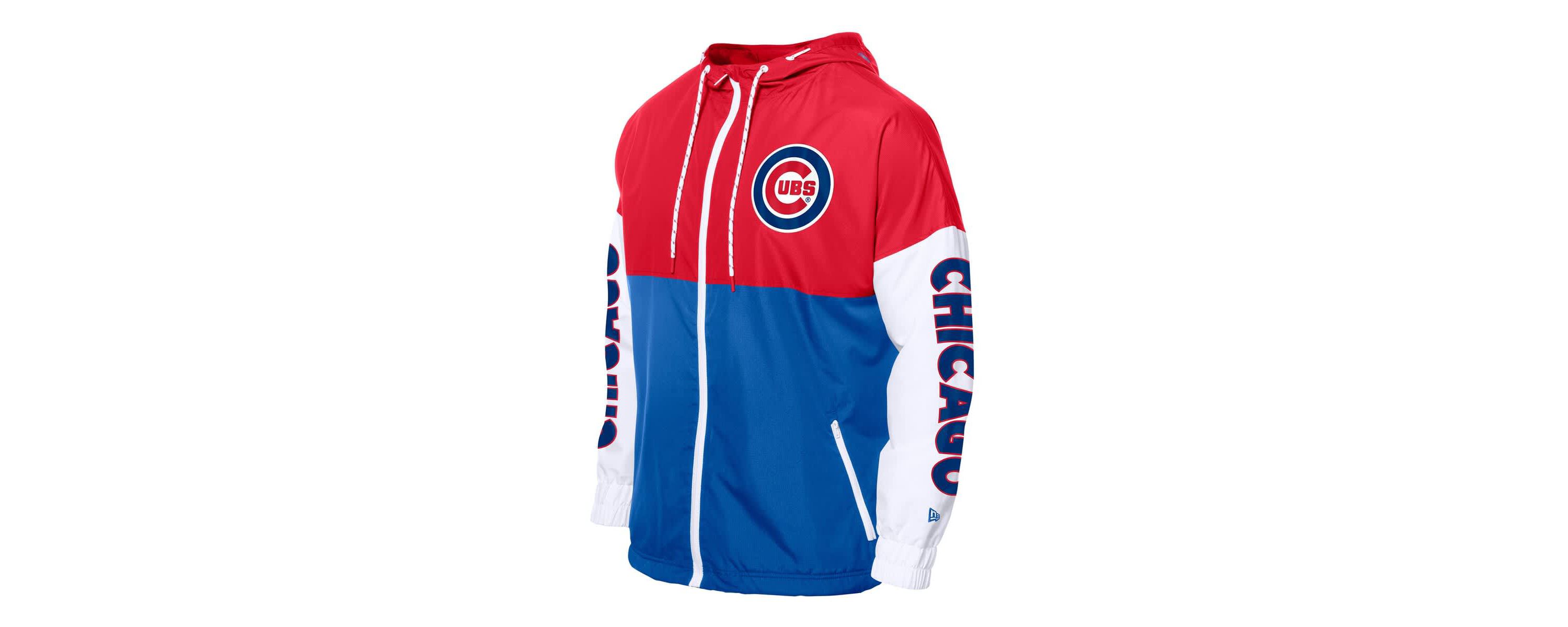 MLB Royal/Red Chicago Cubs Color Block Full-Zip Hoodie Windbreaker