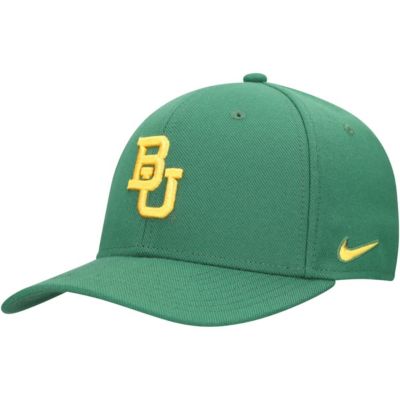 Men's NCAA Nike Baylor Bears 2024 Sideline Rise Swoosh Flex Hat, Green, Medium