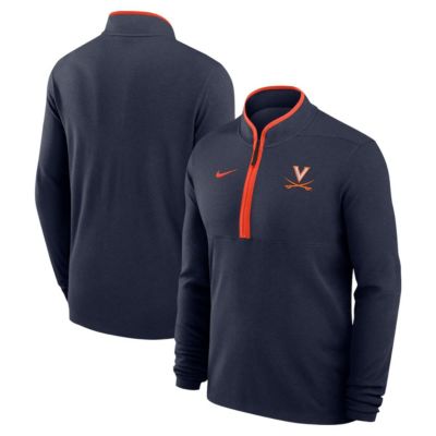 Men's NCAA Nike Virginia Cavaliers Coaches Courtside Basketball Victory Performance Quarter-Zip Top, Navy Blue, Large