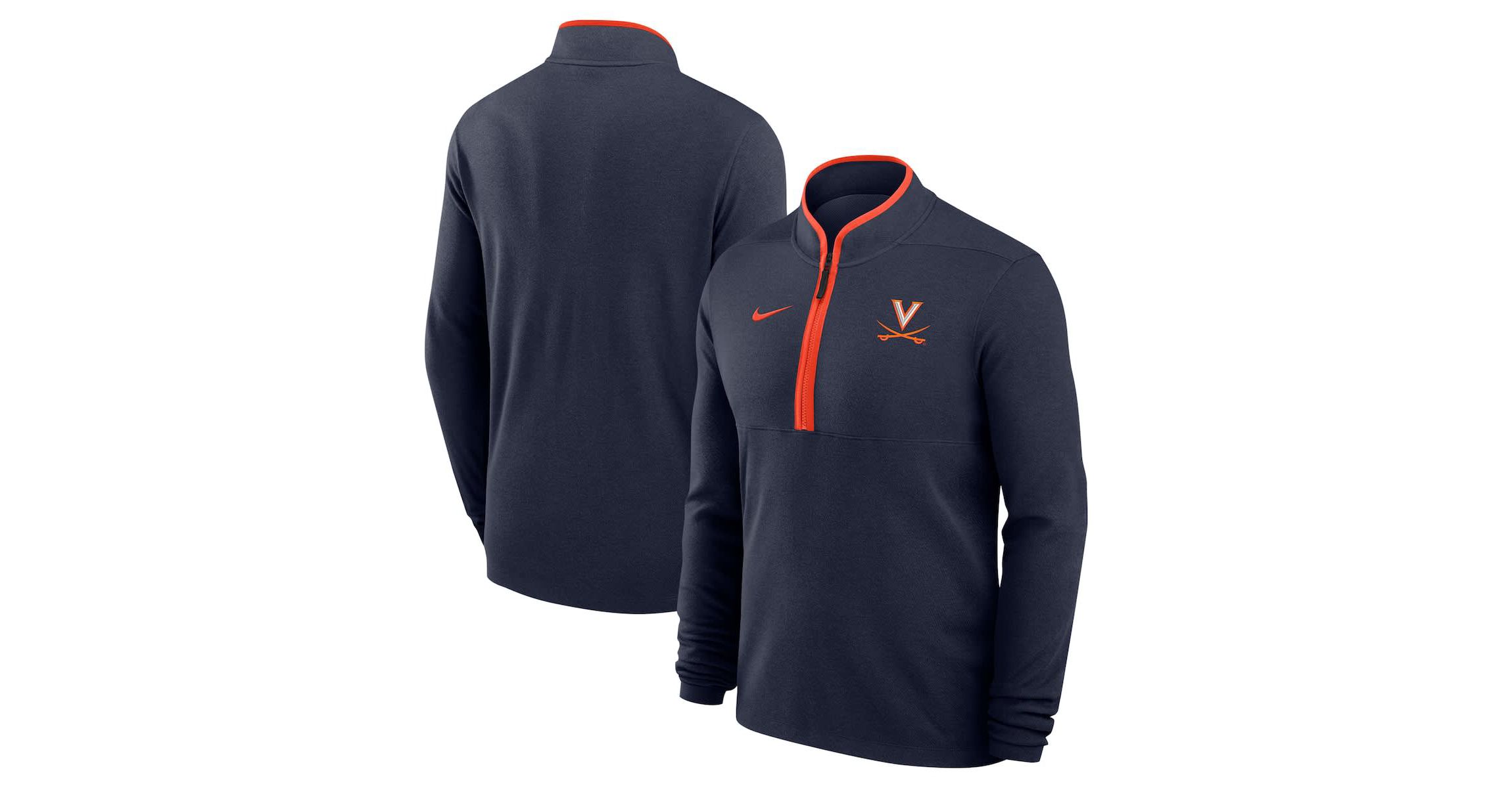 NCAA Nike Virginia Cavaliers Coaches Courtside Basketball Victory Performance Quarter-Zip Top