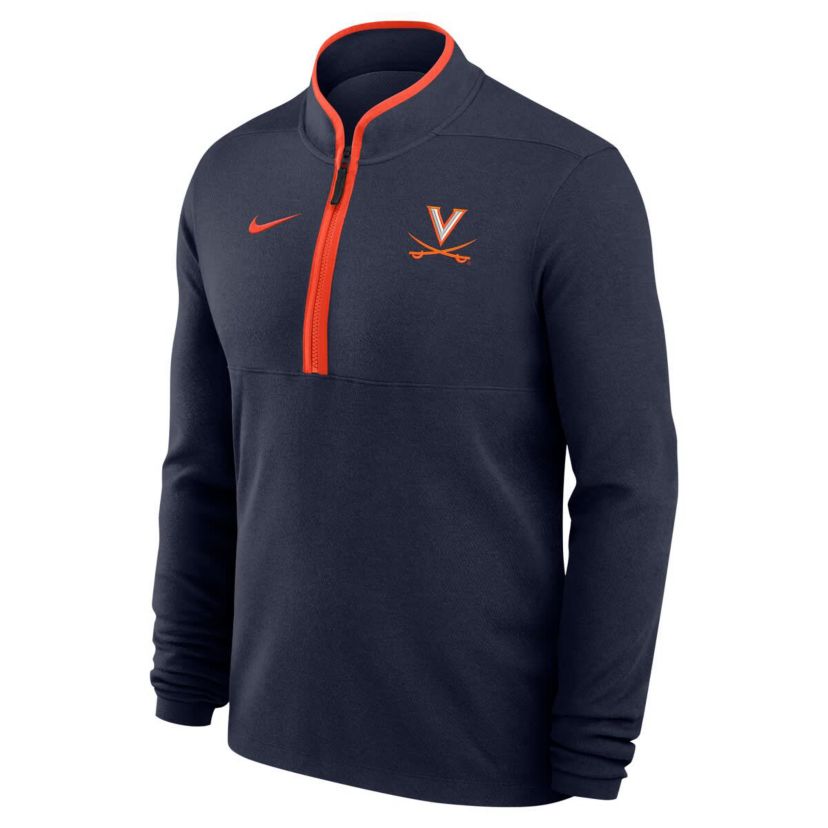 NCAA Nike Virginia Cavaliers Coaches Courtside Basketball Victory Performance Quarter-Zip Top