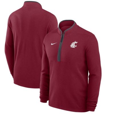 Men's NCAA Nike Washington State Cougars Coaches Courtside Basketball Victory Performance Quarter-Zip Top