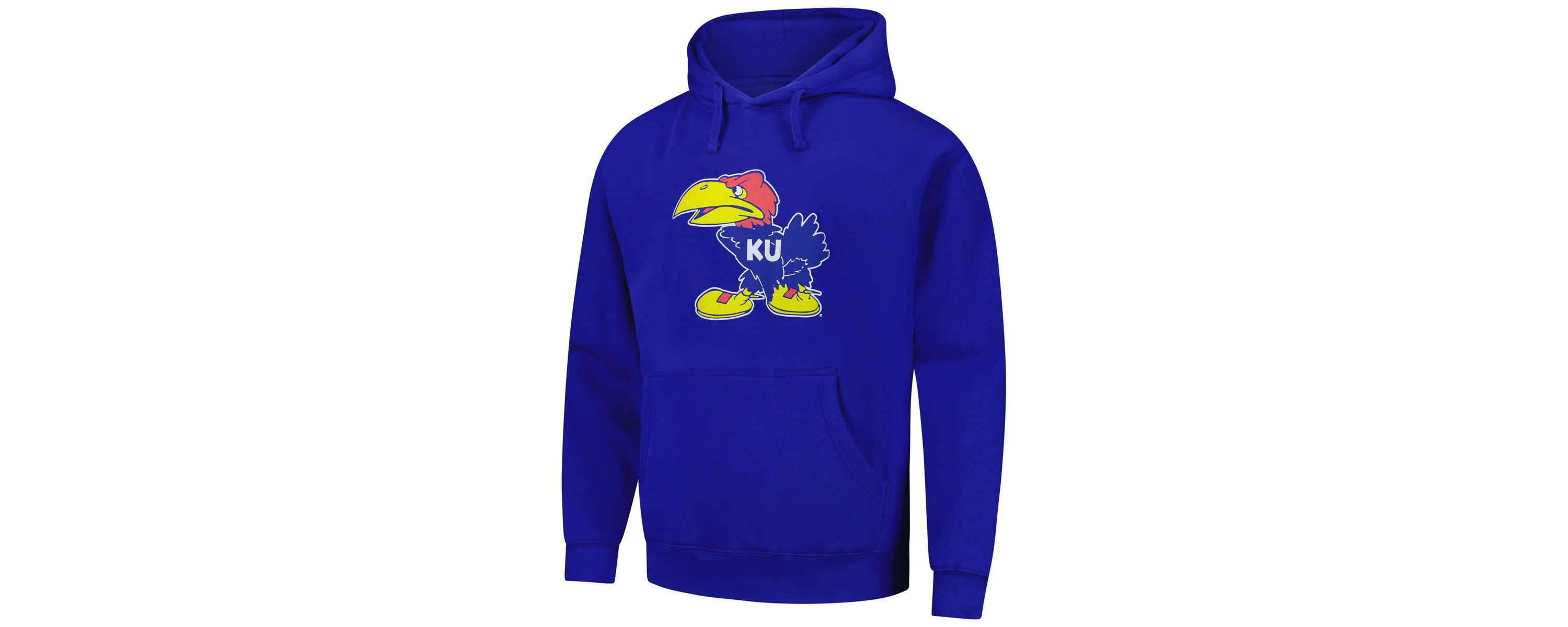 NCAA Kansas Jayhawks Vintage Logo Essential Fleece 2.0 Pullover Hoodie