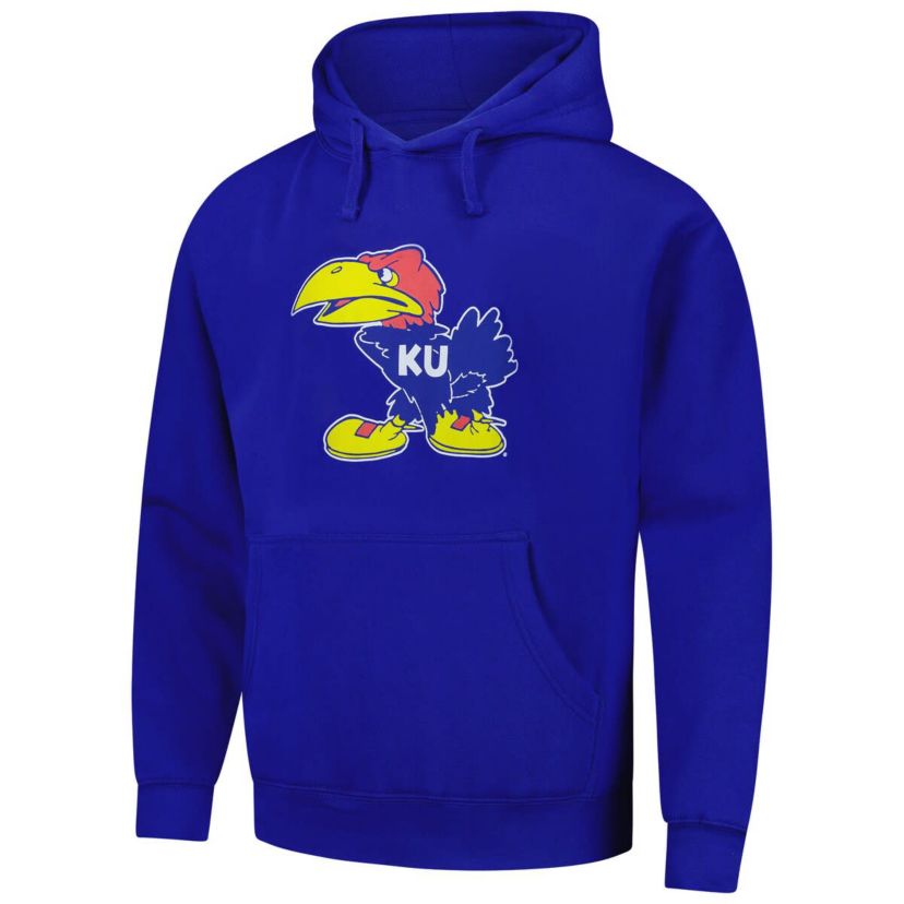 NCAA Kansas Jayhawks Vintage Logo Essential Fleece 2.0 Pullover Hoodie
