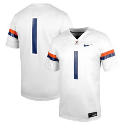 Men's NCAA Nike #1 Virginia Cavaliers Untouchable Football Jersey, White, 3XL