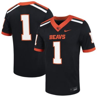Men's NCAA Nike #1 Oregon State Beavers Untouchable Football Jersey, Black, Small