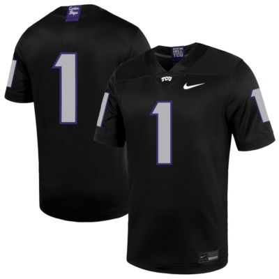 Men's NCAA Nike #1 TCU Horned Frogs Untouchable Football Jersey, Black, 3XL