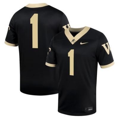 Men's NCAA Nike #1 Wake Forest Demon Deacons Untouchable Football Jersey, Black, 3XL