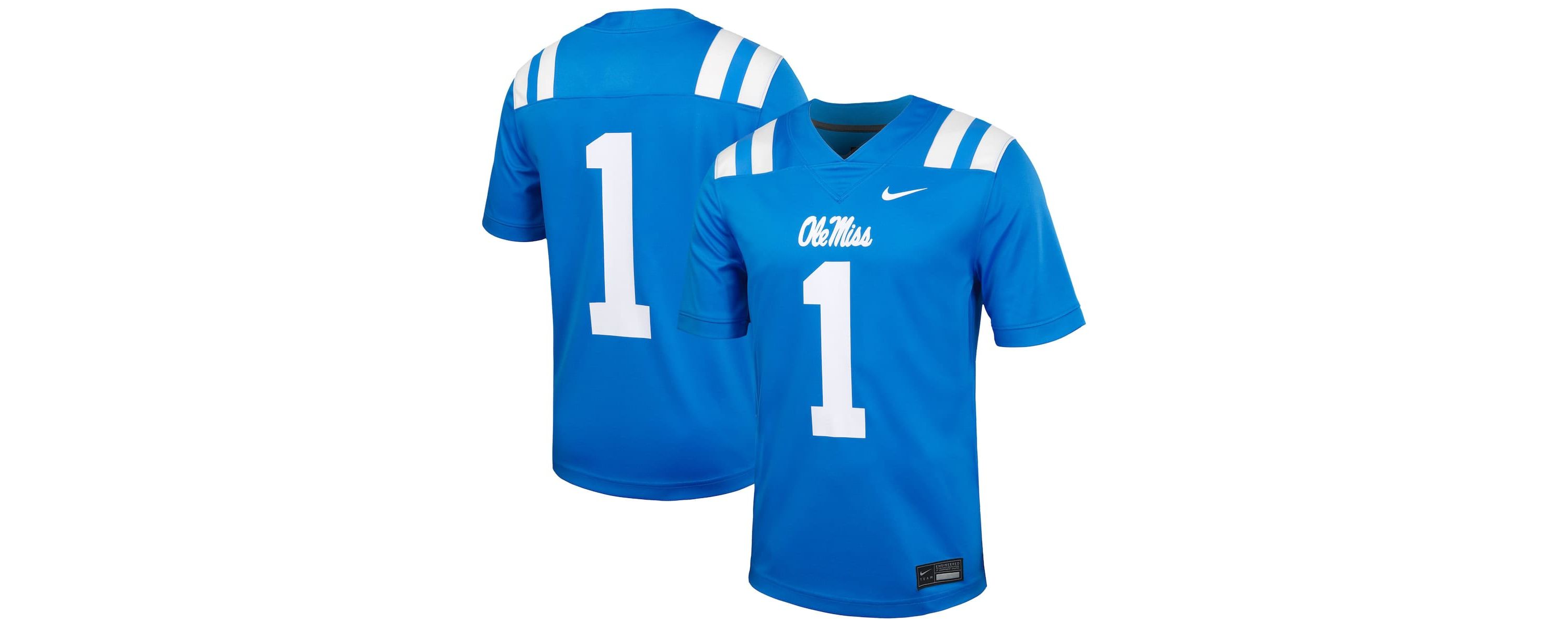 NCAA Nike #1 Powder Ole Miss Rebels Untouchable Football Jersey
