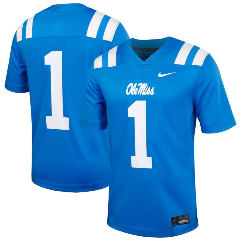 NCAA Nike #1 Powder Ole Miss Rebels Untouchable Football Jersey