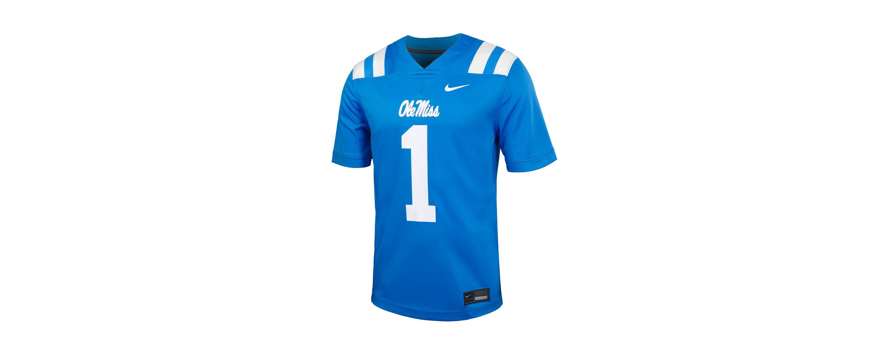 NCAA Nike #1 Powder Ole Miss Rebels Untouchable Football Jersey