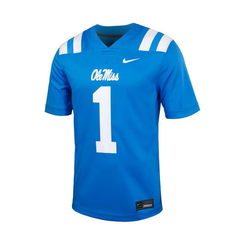 NCAA Nike #1 Powder Ole Miss Rebels Untouchable Football Jersey