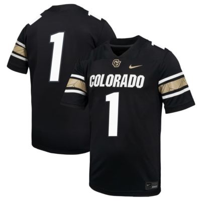 Men's NCAA Nike #1 Colorado Buffaloes Throwback Game Jersey, Black, 3XL
