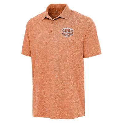 Antigua Men's NCAA Burnt Texas Longhorns Darrell K RoyalâTexas Memorial Stadium 100th Anniversary Par 3 Polo, Orange, 3XL