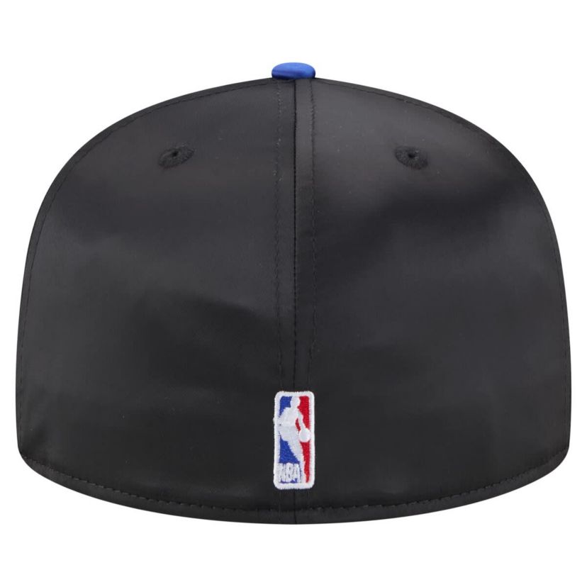 NBA Black/Blue New York Knicks Throwback Satin Vintage Pin Two-Tone 59FIFTY Fitted Hat
