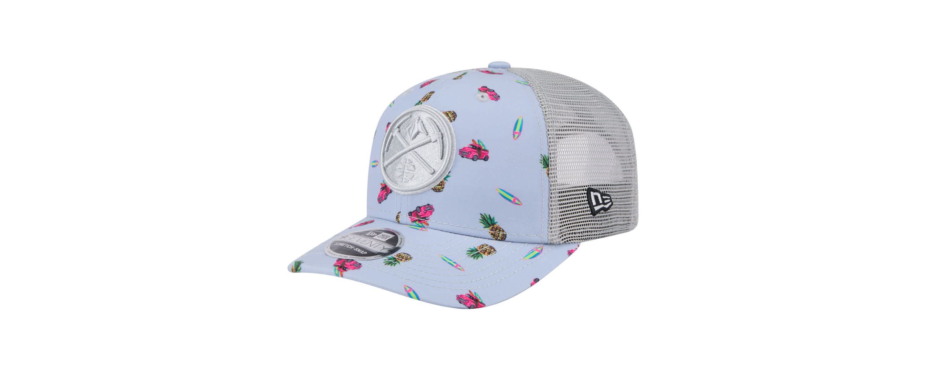 NBA Light Blue/Gray Denver Nuggets Adventure Aloha Pattern 9SEVENTY Stretch-Snap Hat