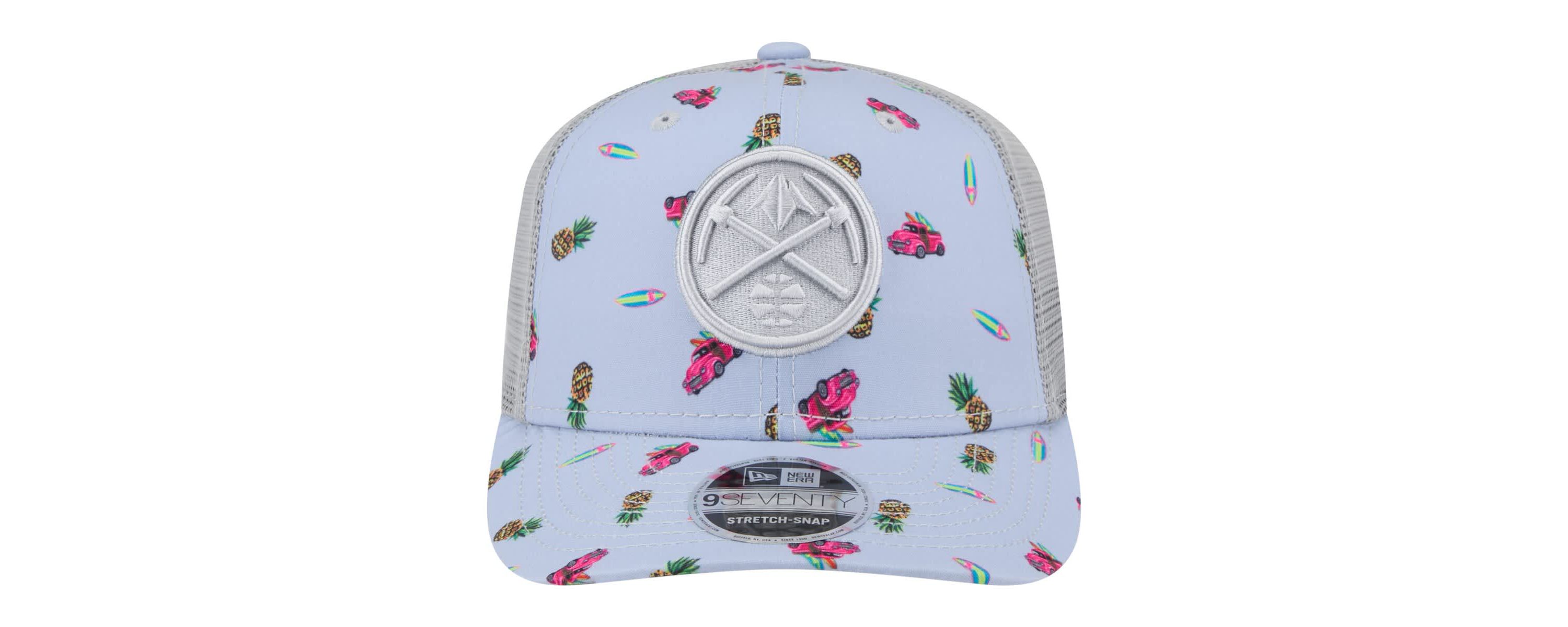 NBA Light Blue/Gray Denver Nuggets Adventure Aloha Pattern 9SEVENTY Stretch-Snap Hat