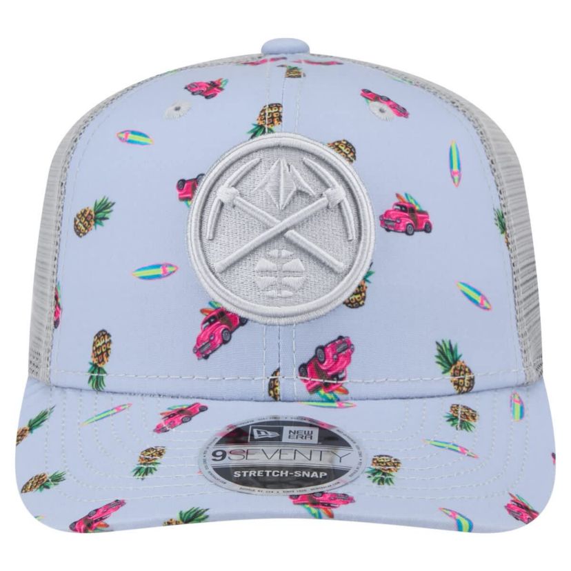 NBA Light Blue/Gray Denver Nuggets Adventure Aloha Pattern 9SEVENTY Stretch-Snap Hat