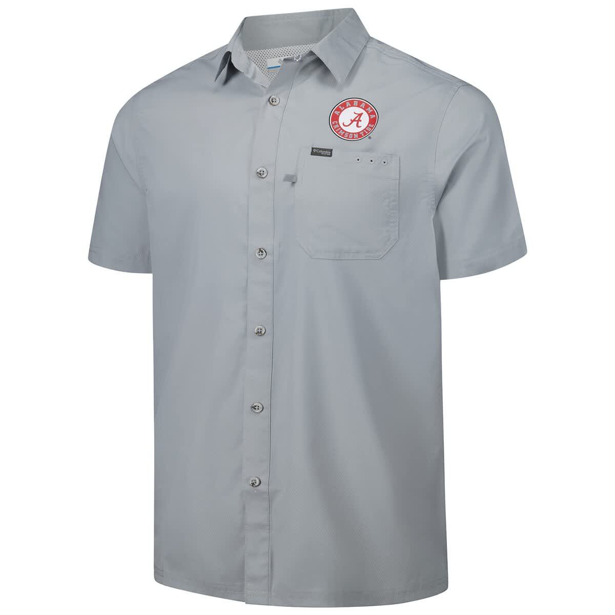 Alabama Crimson Tide NCAA Alabama Tide PFG Slack Tide™ Omni-Shade™ Button-Up Camp Shirt