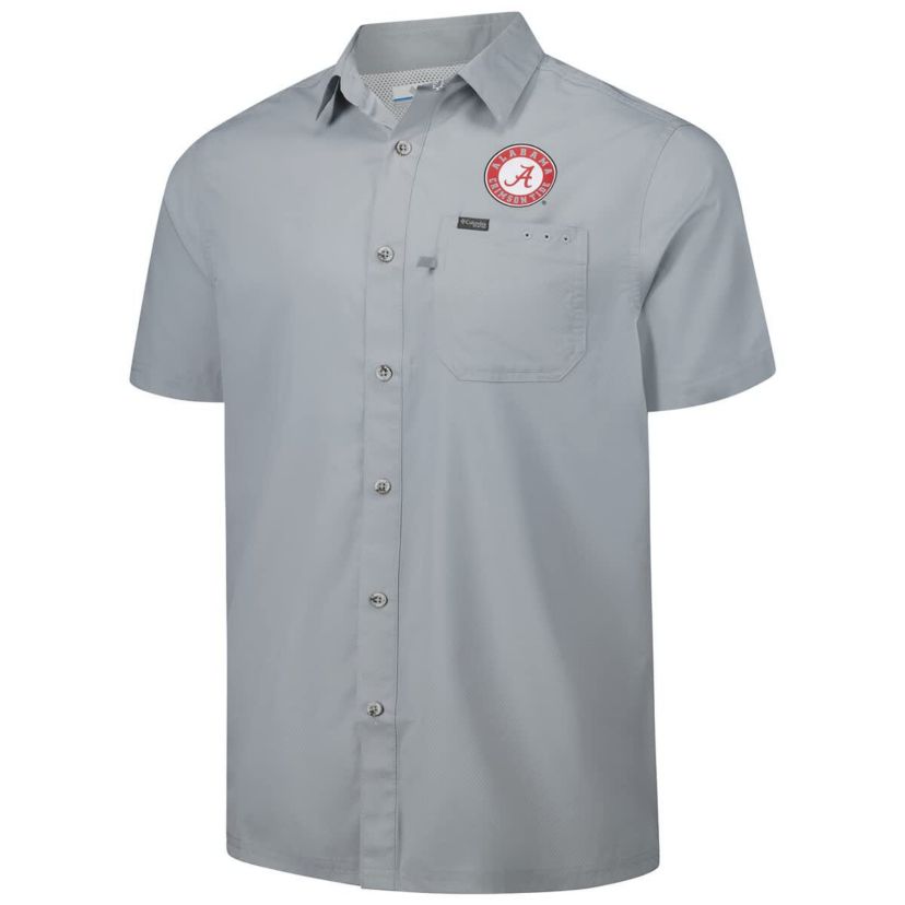 Alabama Crimson Tide NCAA Alabama Tide PFG Slack Tide™ Omni-Shade™ Button-Up Camp Shirt
