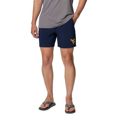 Columbia Men's NCAA West Virginia Mountaineers PFG Terminal Roamerâ¢ Omni-Shadeâ¢ Stretch Shorts, Navy Blue, XL