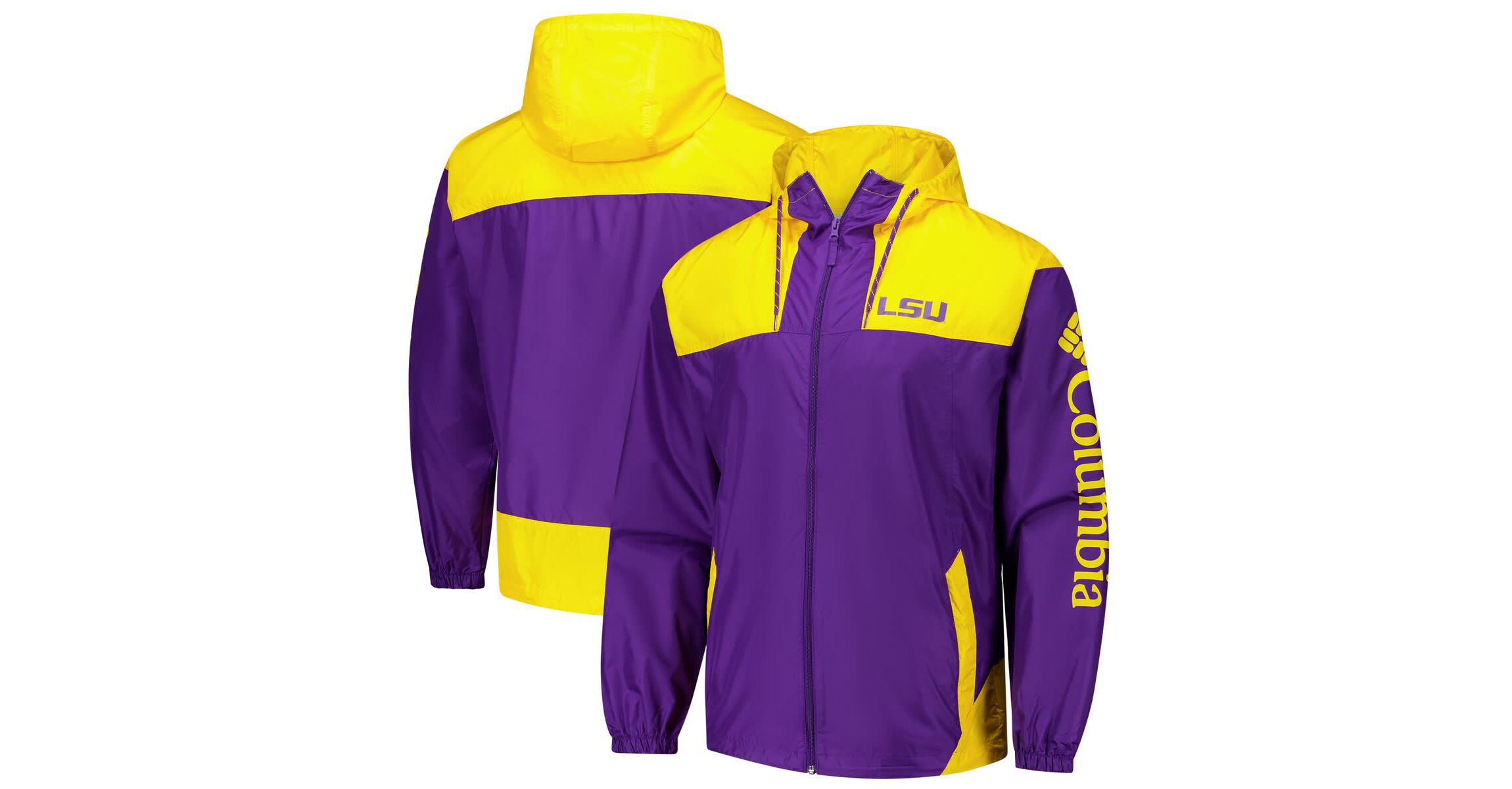 NCAA LSU Tigers Flash Challenger II Omni-Shade Full-Zip Windbreaker Jacket