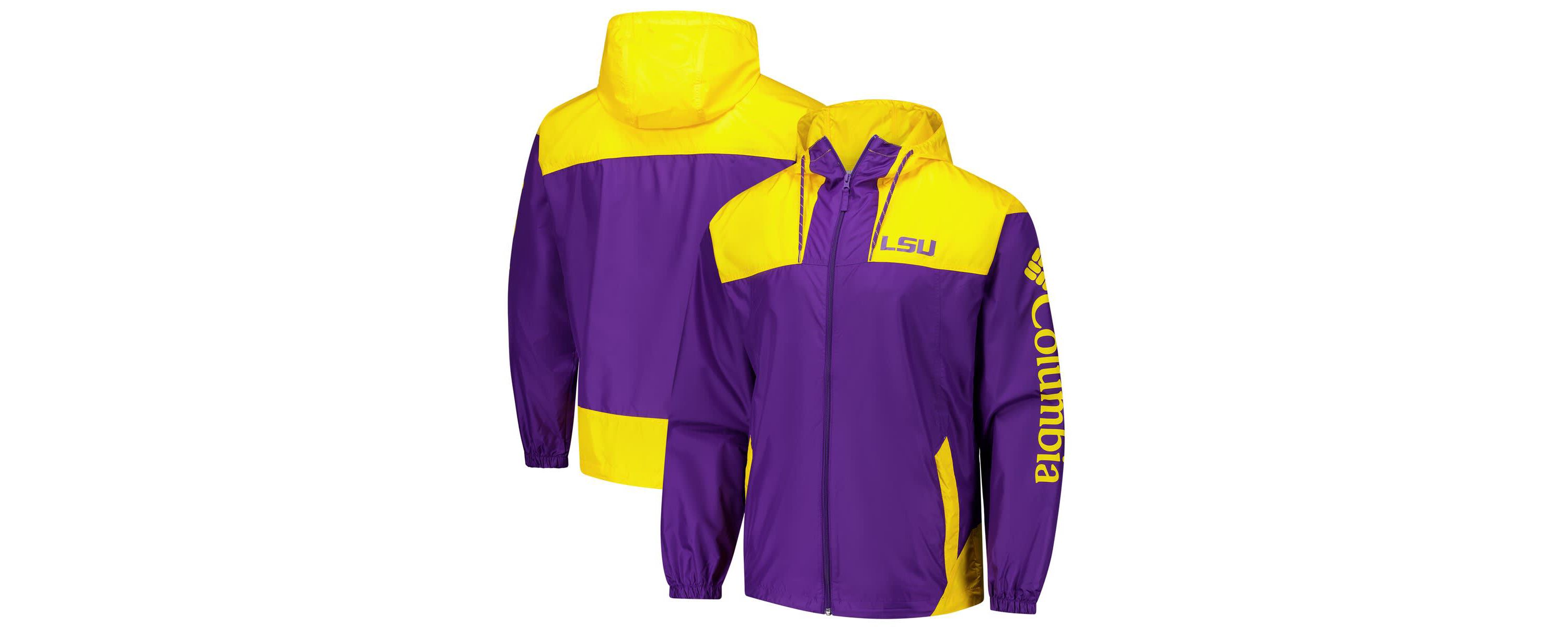 NCAA LSU Tigers Flash Challenger II Omni-Shade Full-Zip Windbreaker Jacket