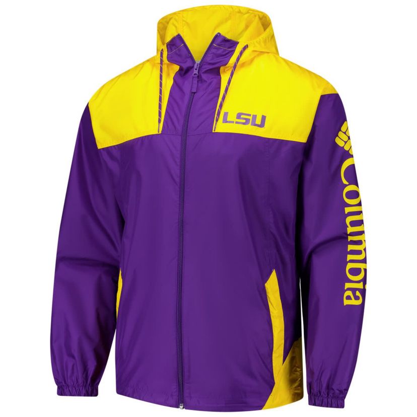 NCAA LSU Tigers Flash Challenger II Omni-Shade Full-Zip Windbreaker Jacket