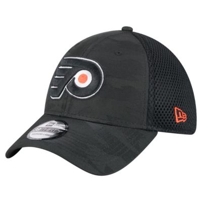 New Era Men's NHL Philadelphia Flyers Active Subtle 39THIRTY Flex Hat, Black, Medium