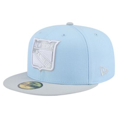 New Era Men's NHL Light Blue/Gray New York Rangers Color Pack 2-Tone 59FIFTY Fitted Hat, Light Blue, 7 7/8