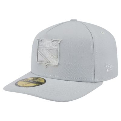 New Era Men's NHL New York Rangers Color Pack A-Frame 59FIFTY Fitted Hat, Gray, 6 7/8