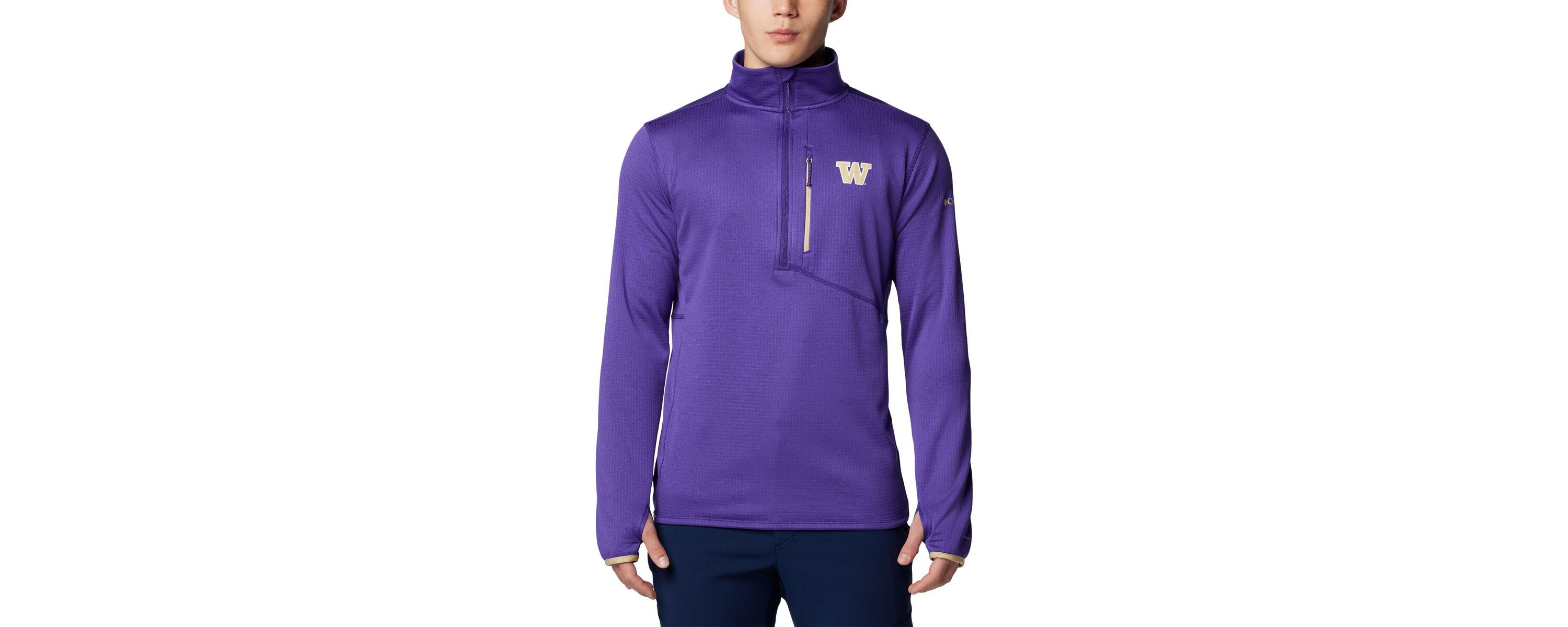 NCAA Washington Huskies Park View Grid Fleece Omni-Wick Half-Zip Jacket