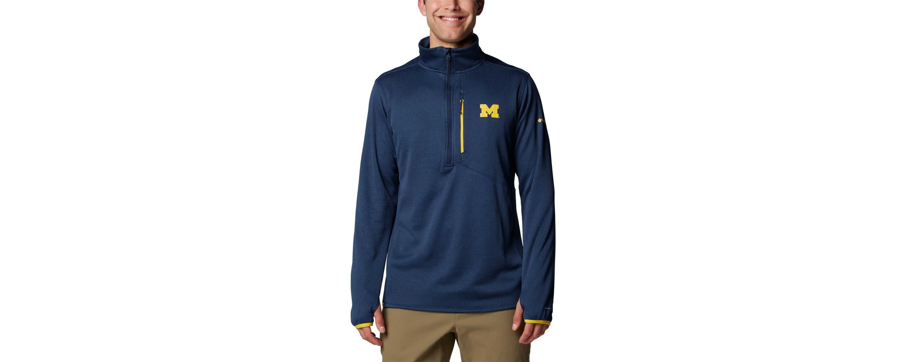 NCAA Michigan Wolverines Park View Grid Fleece Omni-Wick Half-Zip Jacket