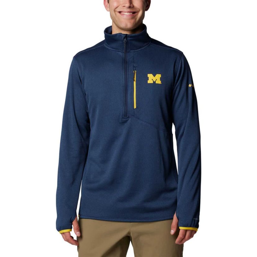 NCAA Michigan Wolverines Park View Grid Fleece Omni-Wick Half-Zip Jacket